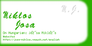 miklos josa business card